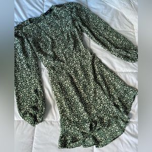 Lulus Green Floral Mini Dress